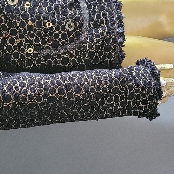 VintageYak Magik Gold & Black Elegant Reversible Open Blazer Jacket Size L - Picture 7 of 13